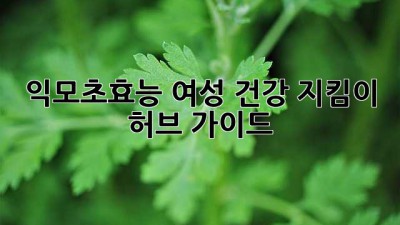 익모초효능🌱 여성 건강 지킴이 허브 가이드