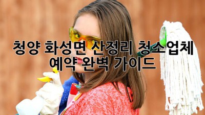 청양 화성면 산정리 청소업체 예약 완벽 가이드
